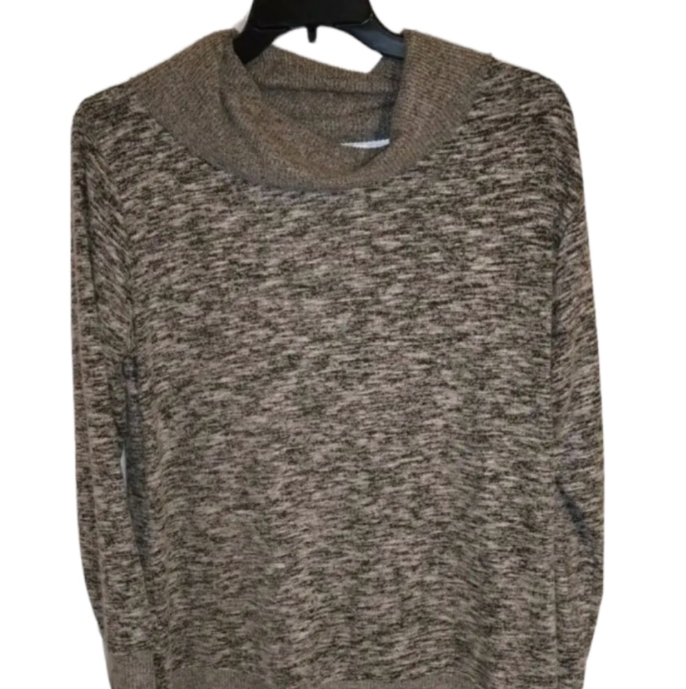 Cato est 1946 Free Spirit large Heather grey charcoal l/s knit top new